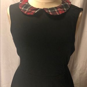 Black one length jersey knit dress